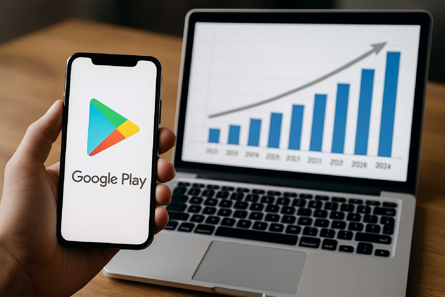 מספר האפליקציות הזמינות ב-Google Play 2017-2024